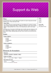 Kit graphique 49 - Design brun, rose et violet simple web 2.0 - sobre style blogs blogger theme